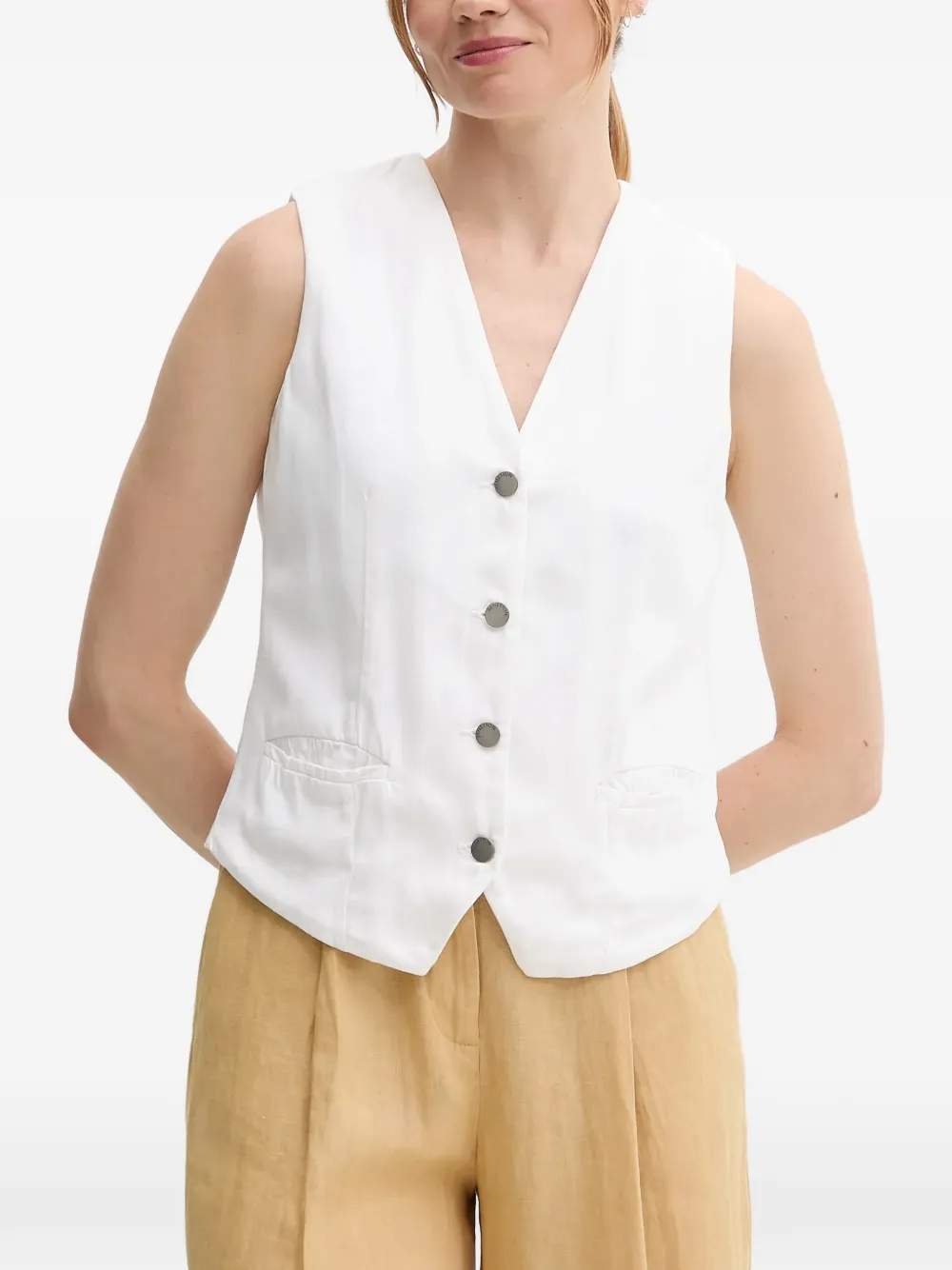 Benetton V-neck button-up vest