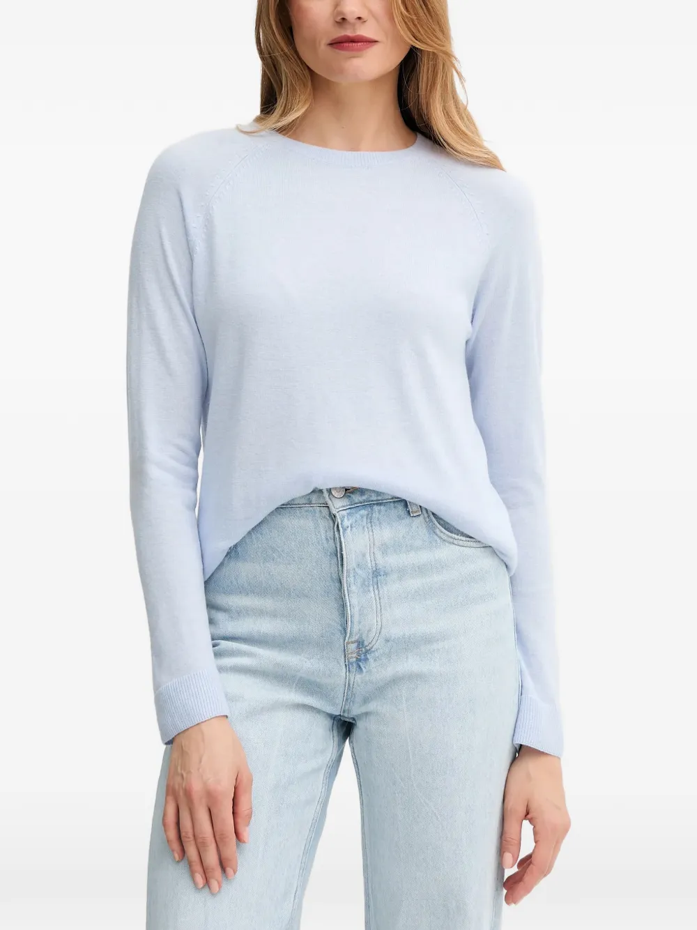 Benetton raglan-sleeve crew-neck sweater - Blau