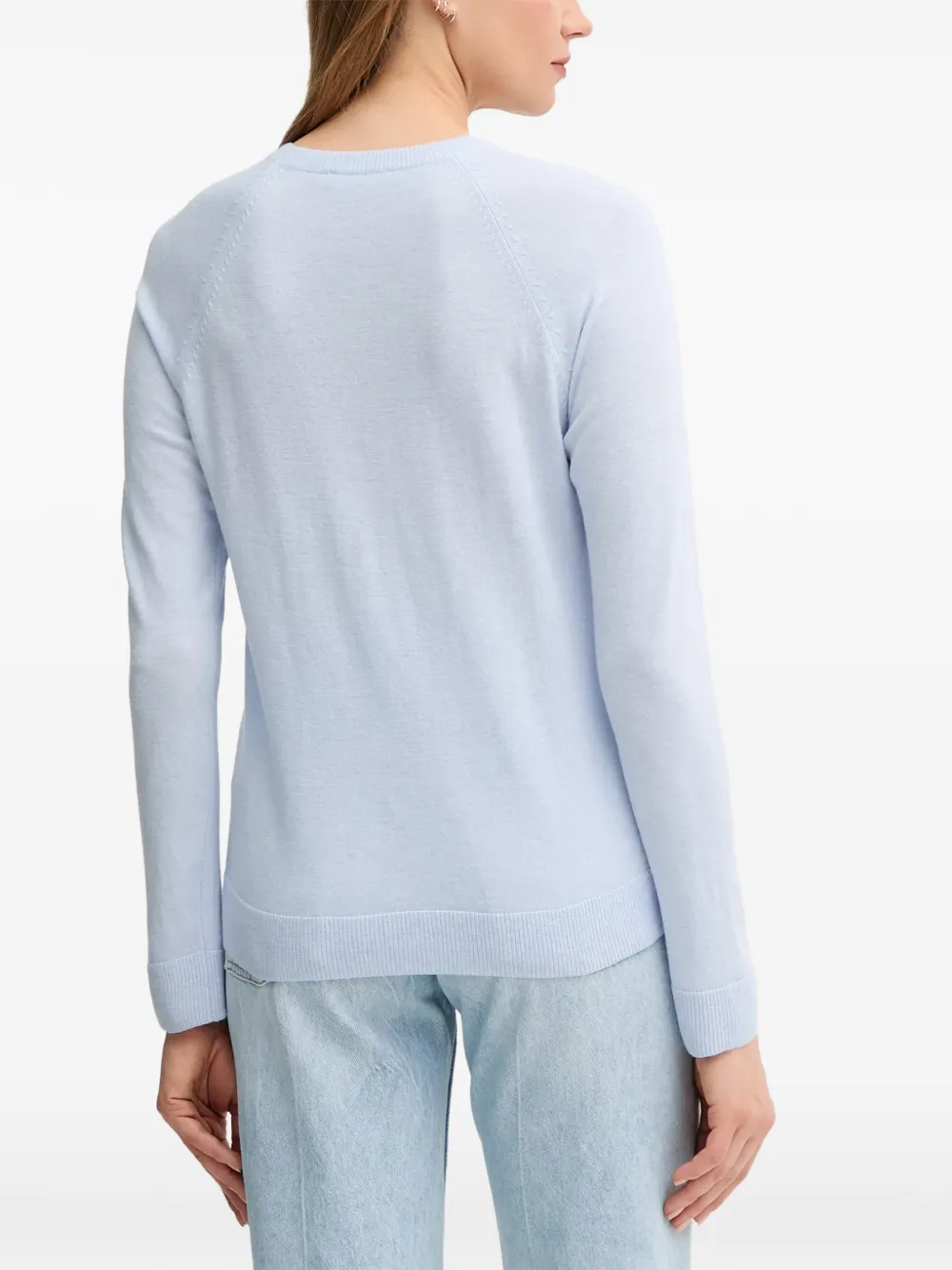 Benetton Trui met ronde hals en raglan mouwen Blauw