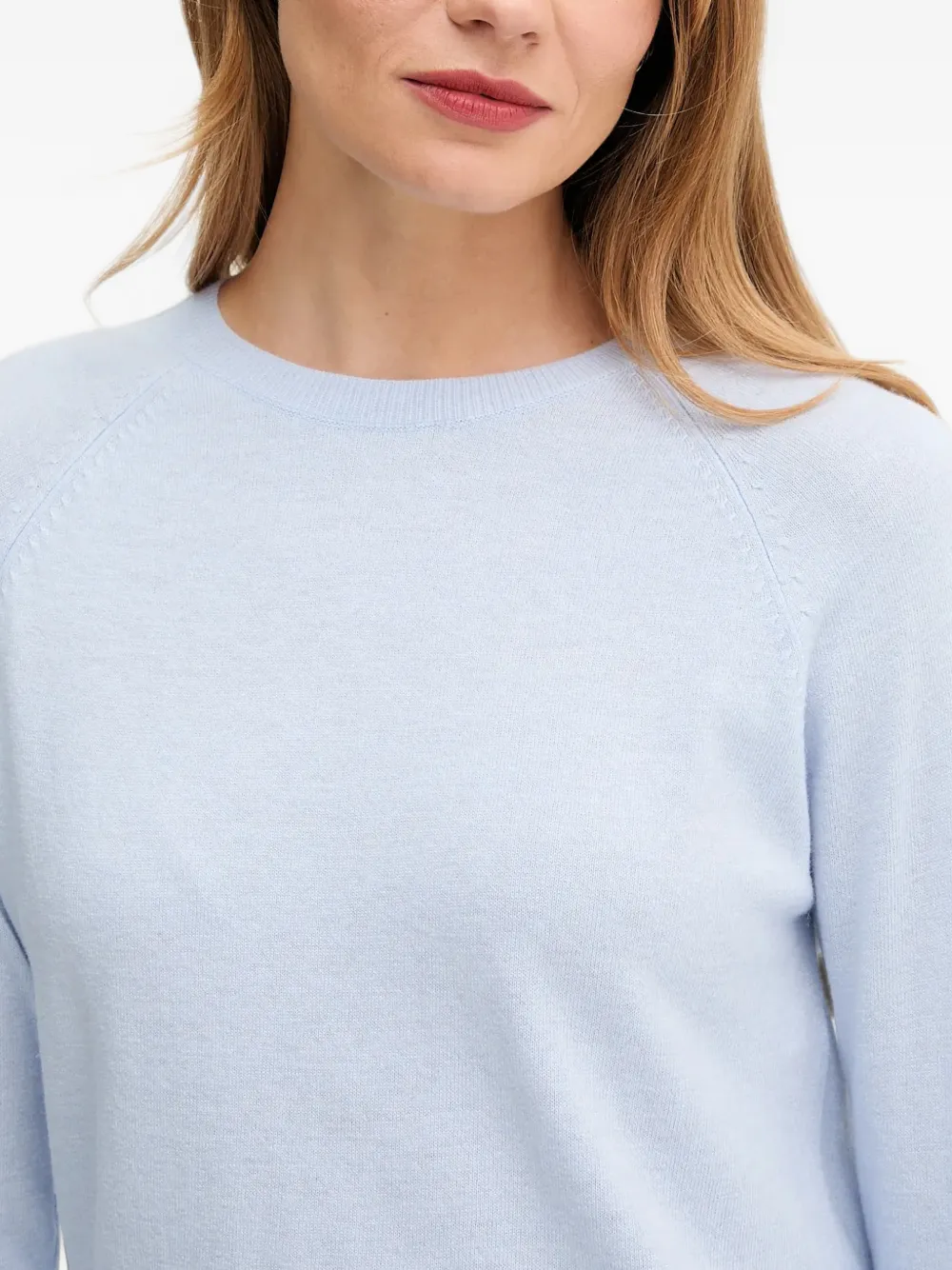 Benetton Trui met ronde hals en raglan mouwen Blauw
