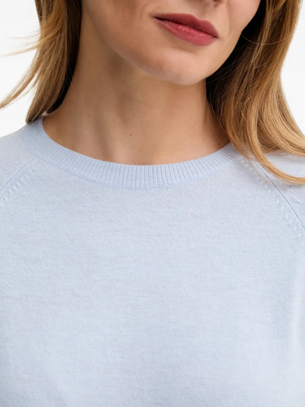 Benetton Trui met ronde hals en raglan mouwen Blauw