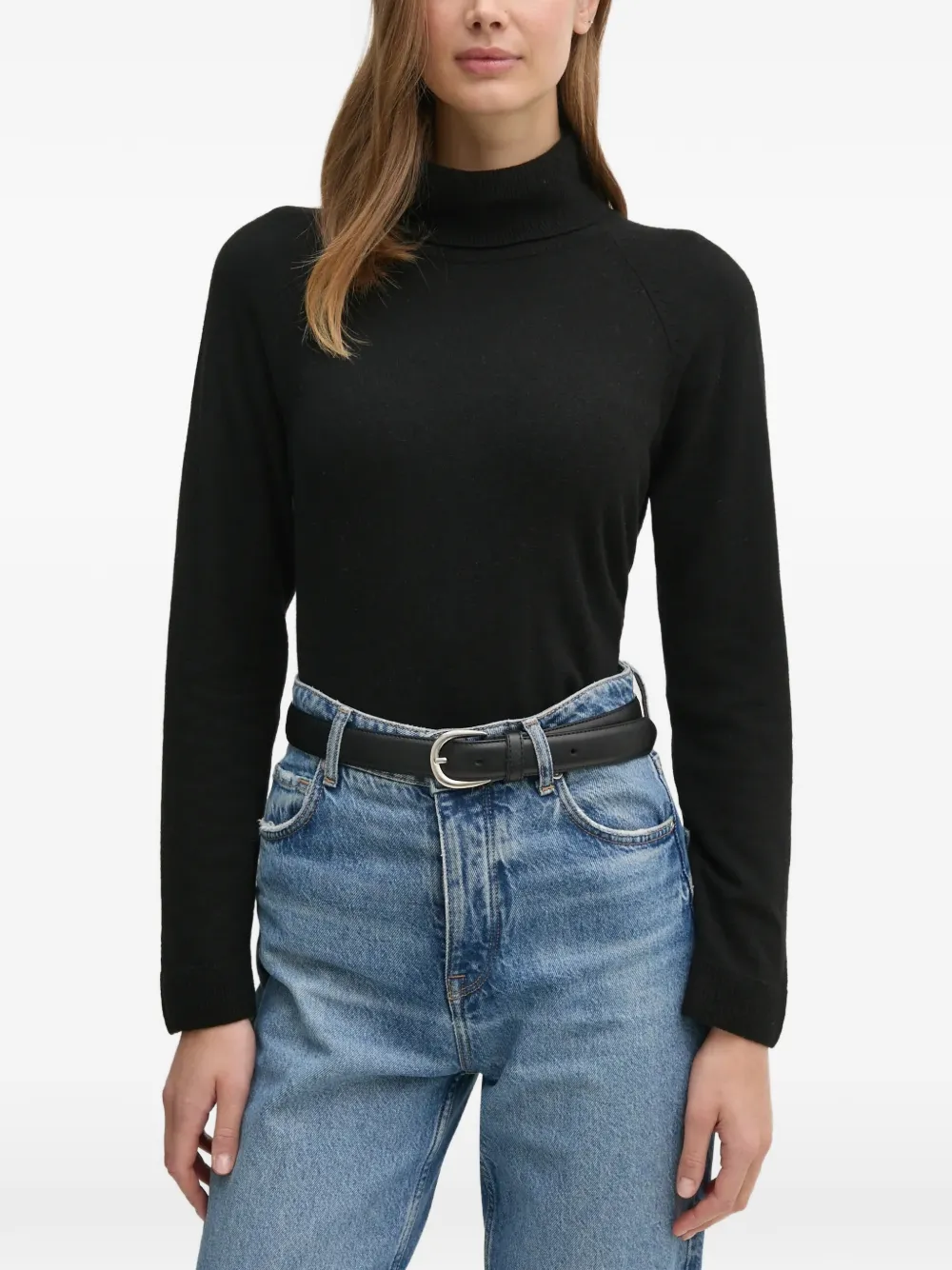 Benetton raglan-sleeve roll-neck sweater - Schwarz