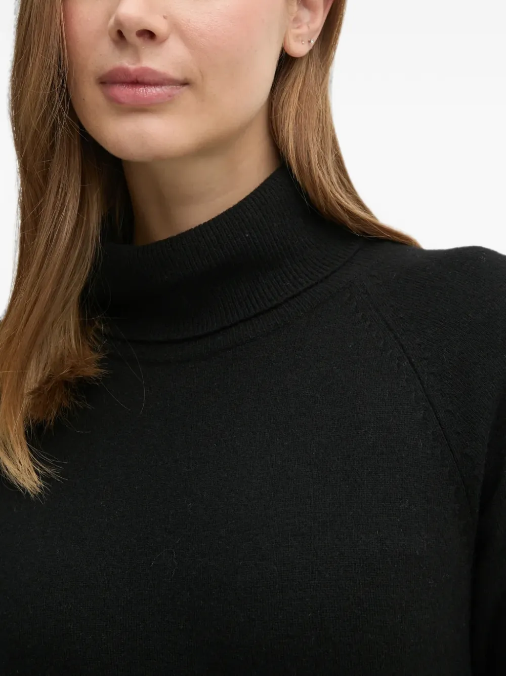 Benetton Trui met raglan mouwen en gerolde hals Zwart