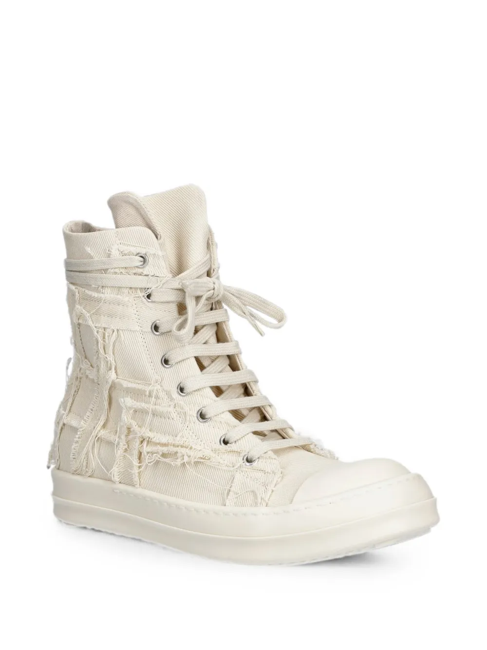 Rick Owens DRKSHDW distressed high-top sneakers Wit
