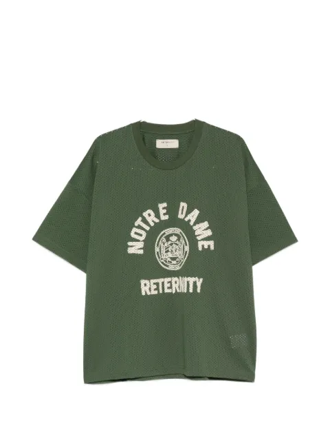 RETERNITY Notre Dame logo-print mesh T-shirt