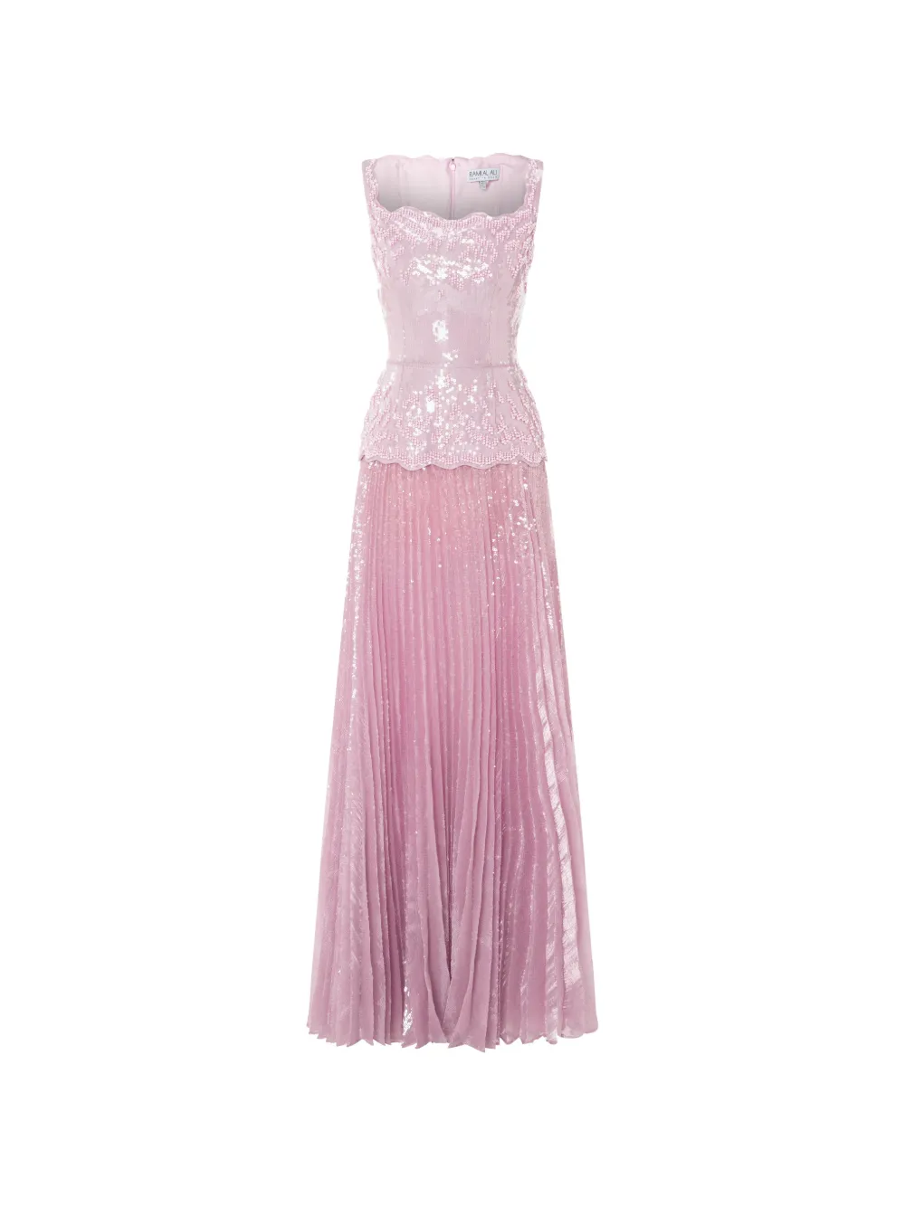 Rami Al Ali sequin-embellished pleated maxi gown - Rosa