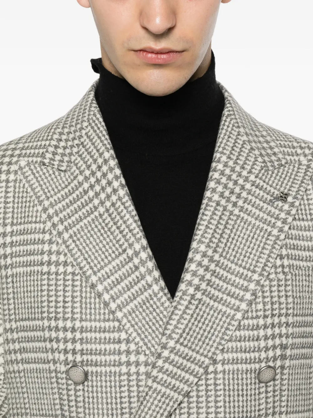 Tagliatore Geruite blazer met dubbele rij knopen Wit