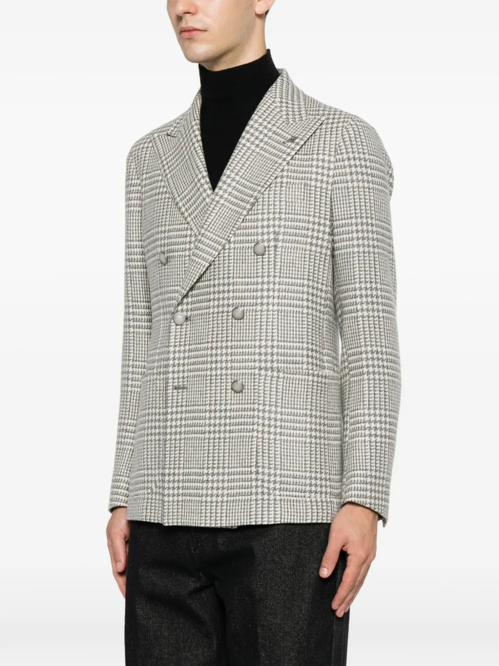 Tagliatore Geruite blazer met dubbele rij knopen Wit