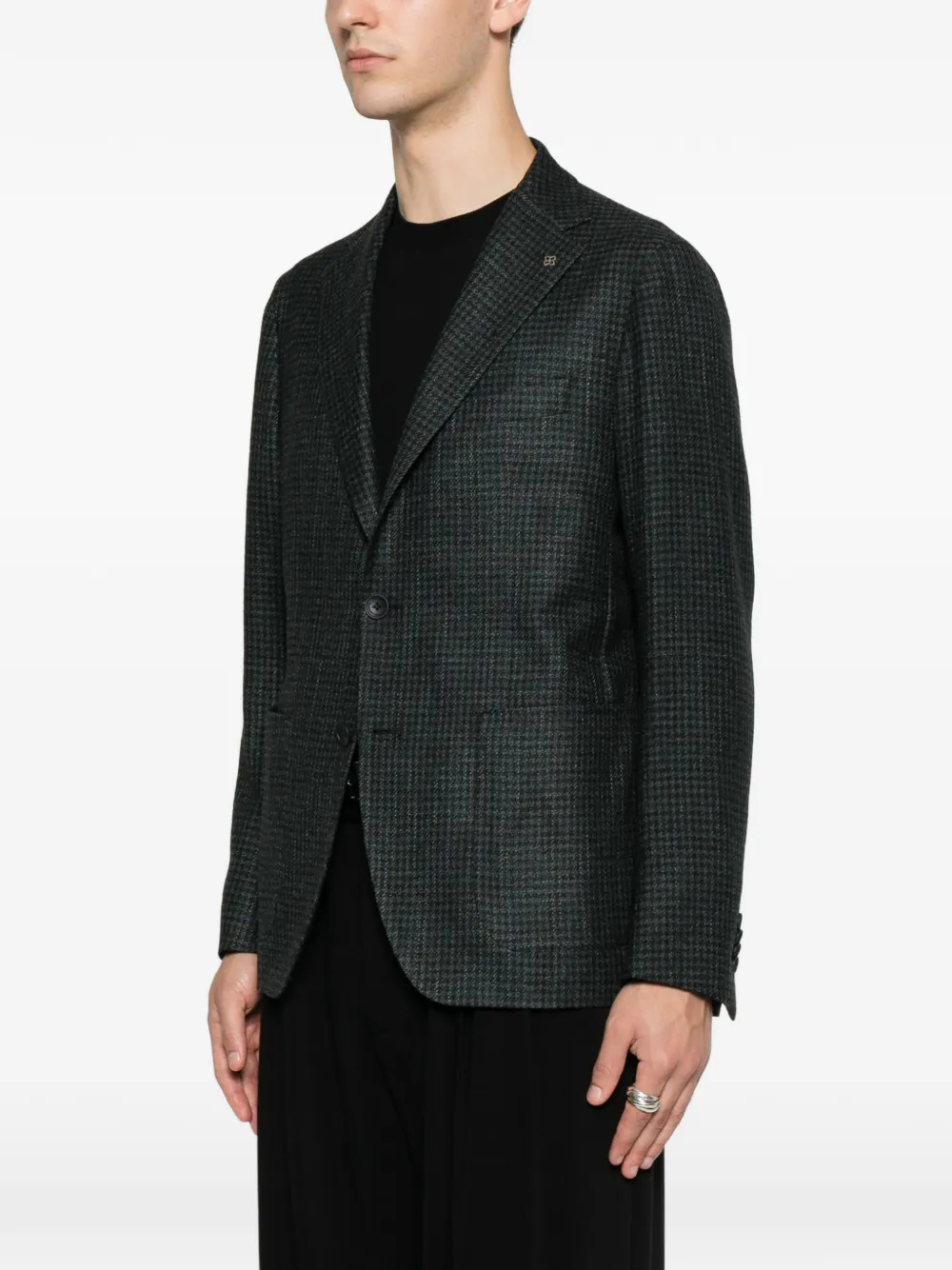 Tagliatore Blazer met pied-de-poule print Groen