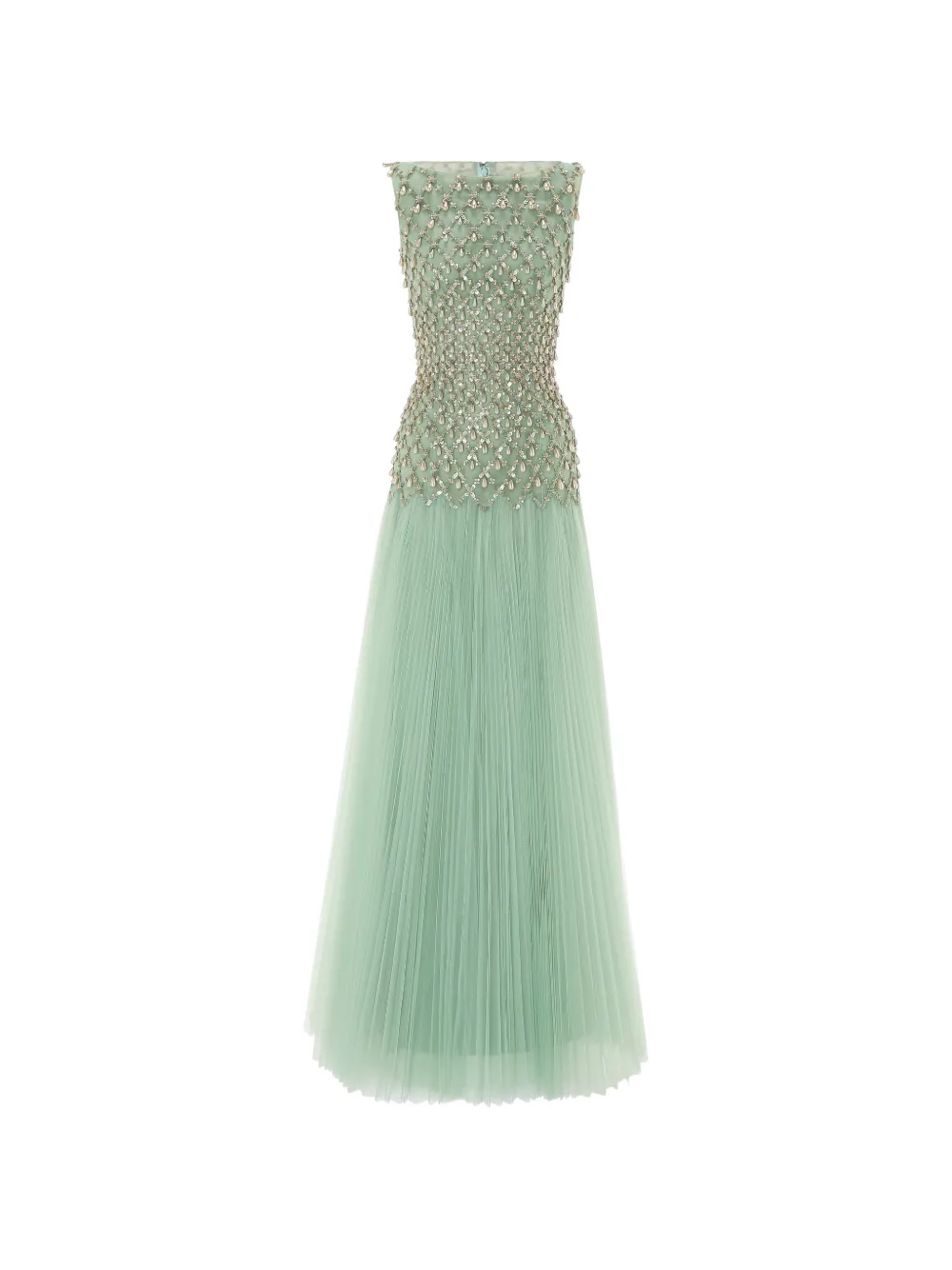Rami Al Ali fully beaded pleated maxi gown - Verde