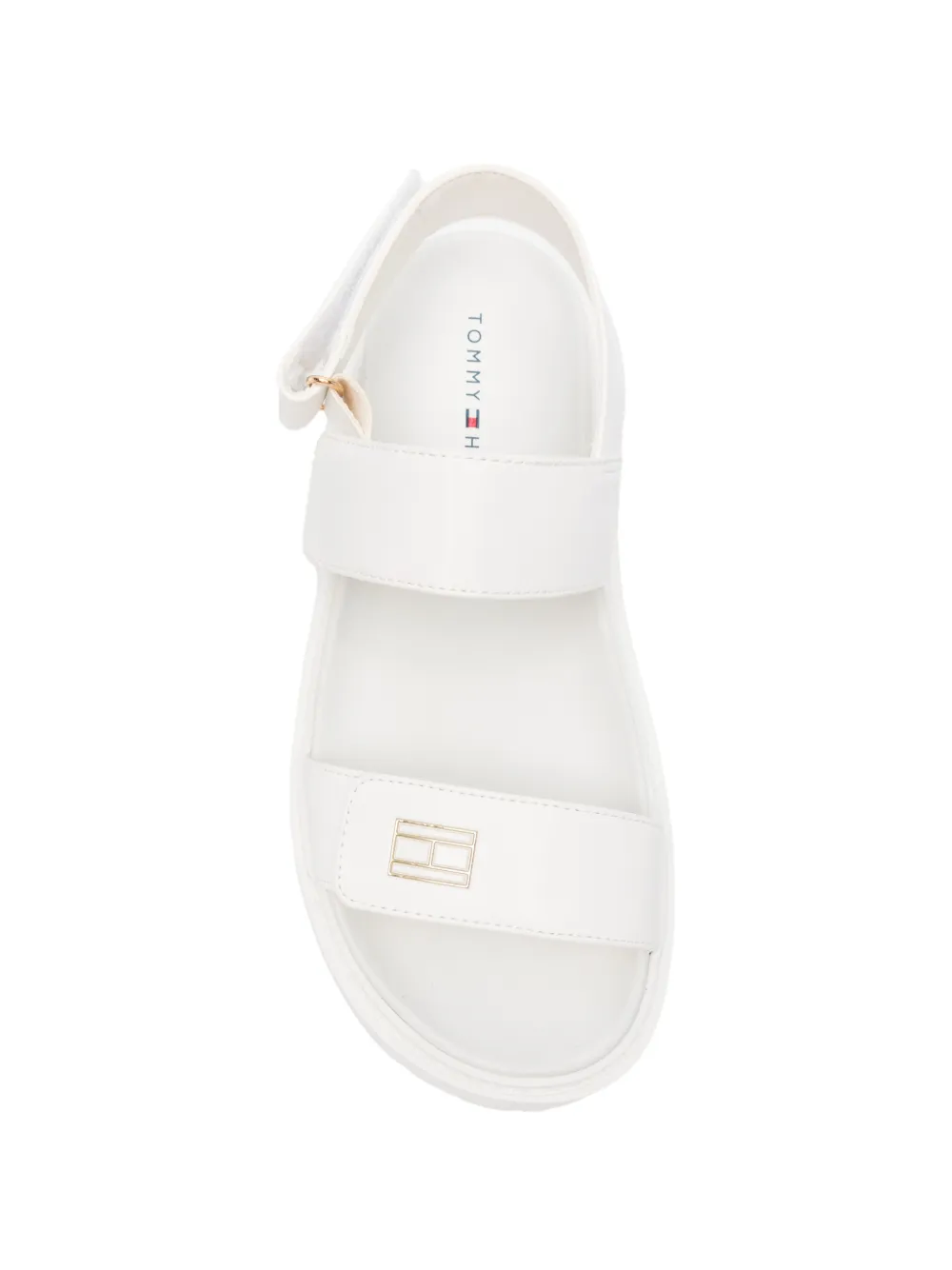 Tommy Hilfiger Junior logo-plaque touch-strap sandals Wit