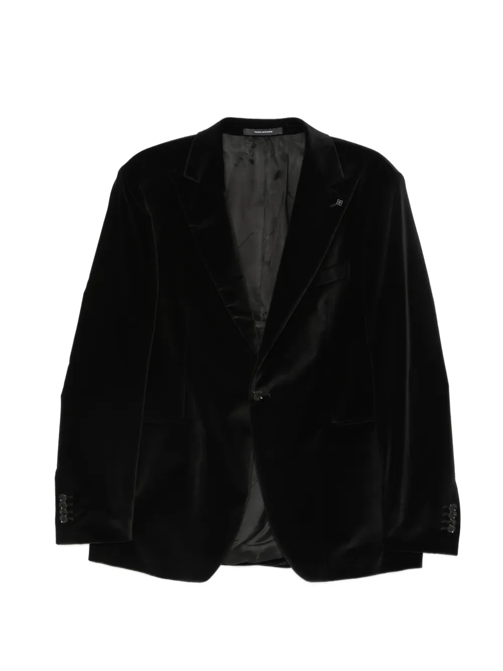 Tagliatore velvet-effect peak-lapel jacket - Nero