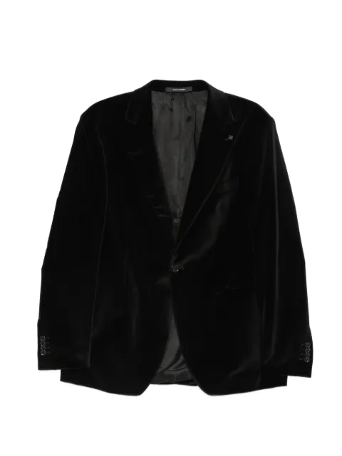 Tagliatore velvet-effect peak-lapel jacket