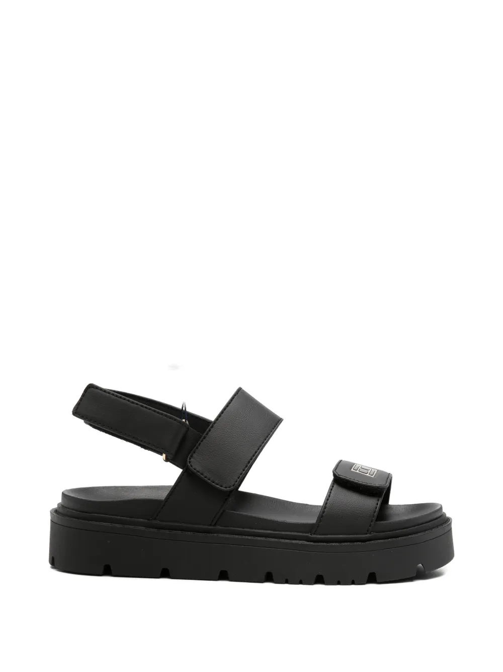 Tommy Hilfiger Junior touch-strap logo-plaque sandals - Black