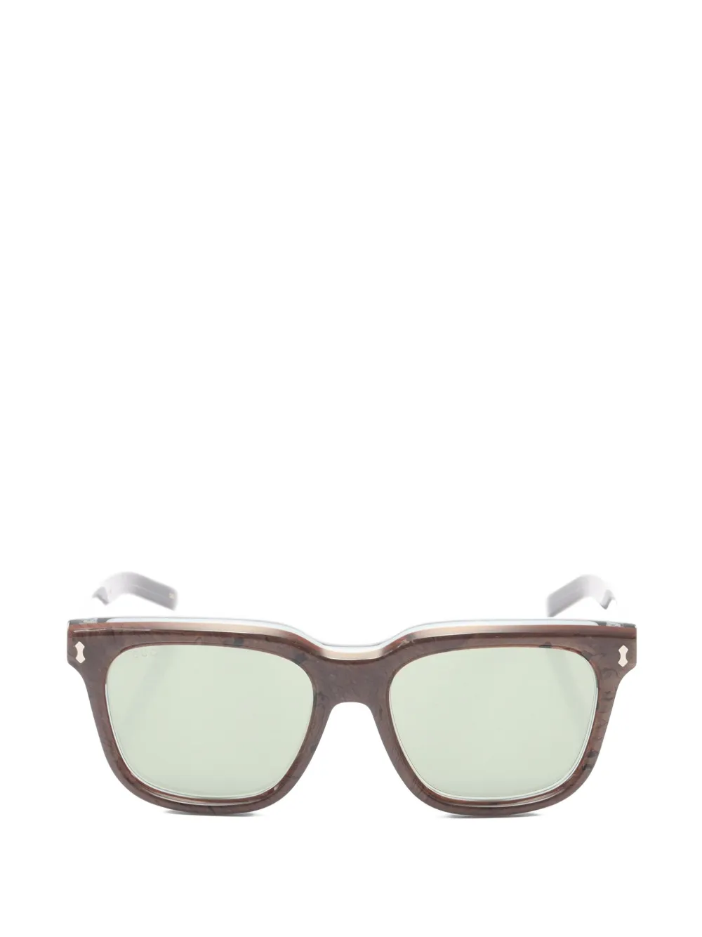 Pre-owned Gucci 2020s Wellington Square-frame Sunglasses In Brown