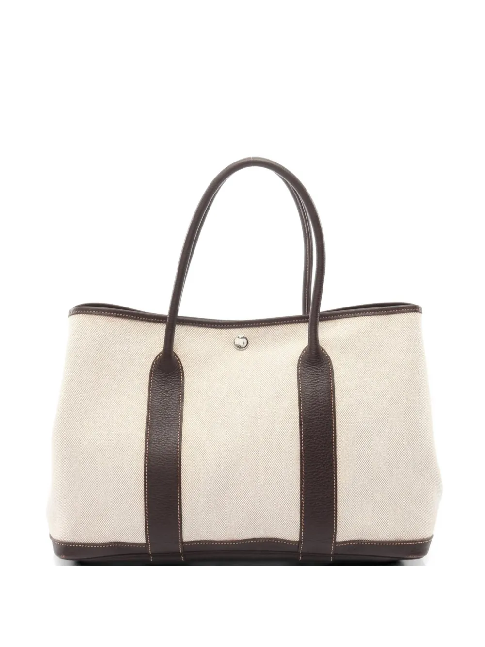 Hermès Pre-Owned 2007 PM Garden Party Ebene-leather tote bag - Neutrals
