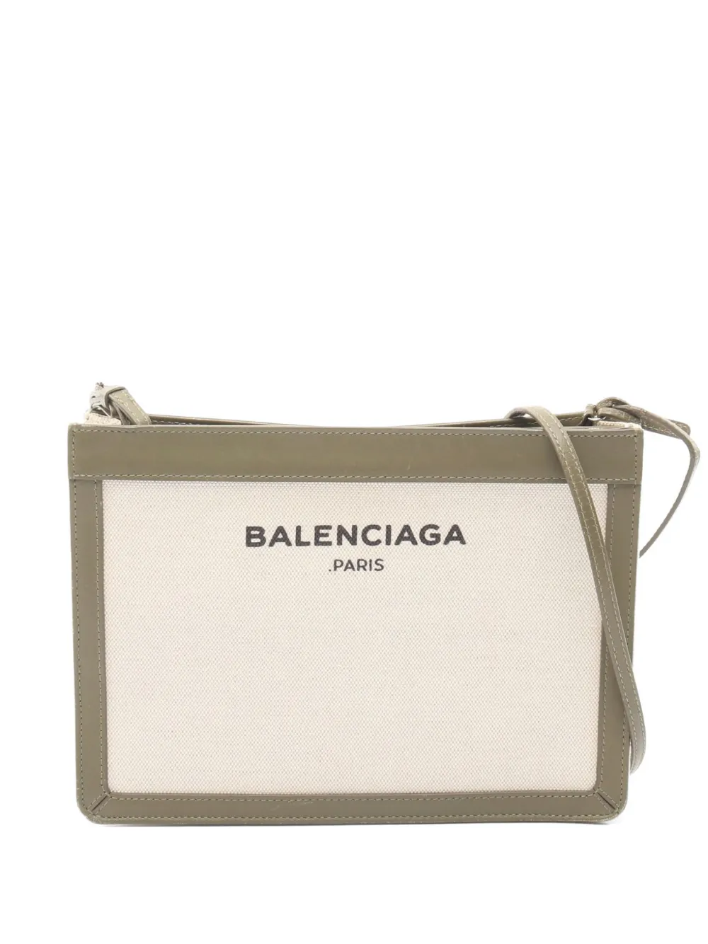 Balenciaga Pre-Owned 2000s Navy leather-trim crossbody bag - Toni neutri