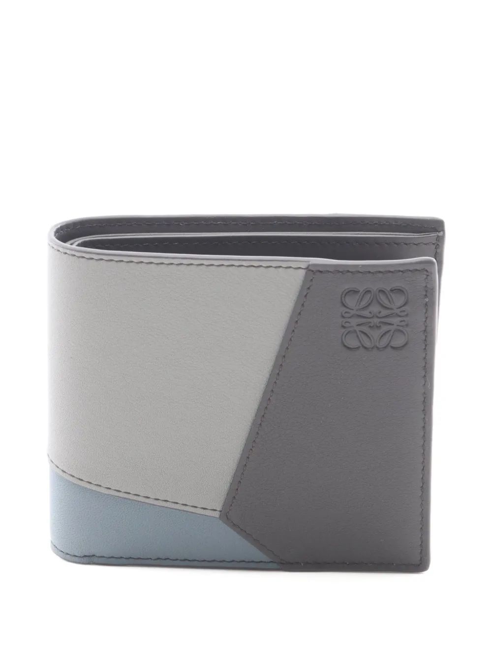 Pre-owned Loewe 2020s Puzzle Bifold Wallet In Gray