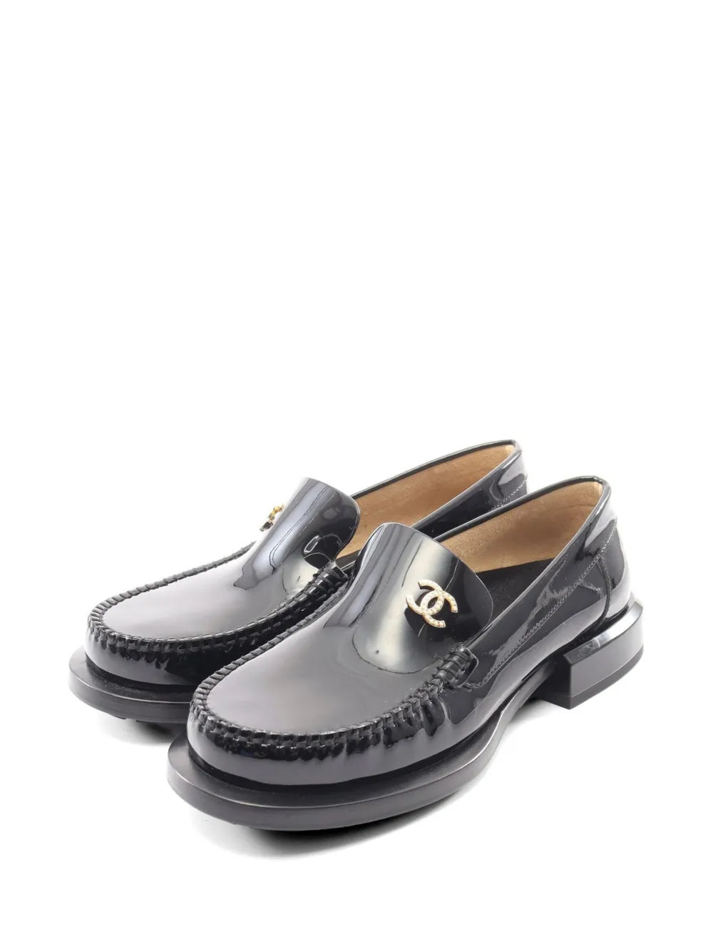 CHANEL Pre-Owned 1986-1988 Coco Mark loafers - Black