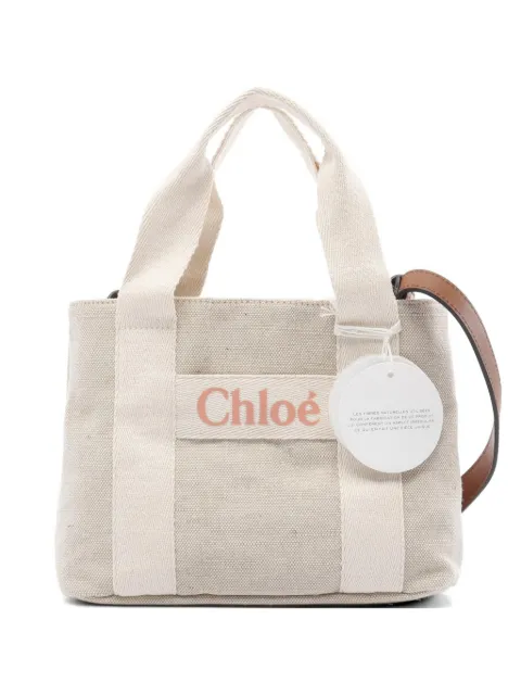 Chloé Pre-Owned Woody canvas tote bag
