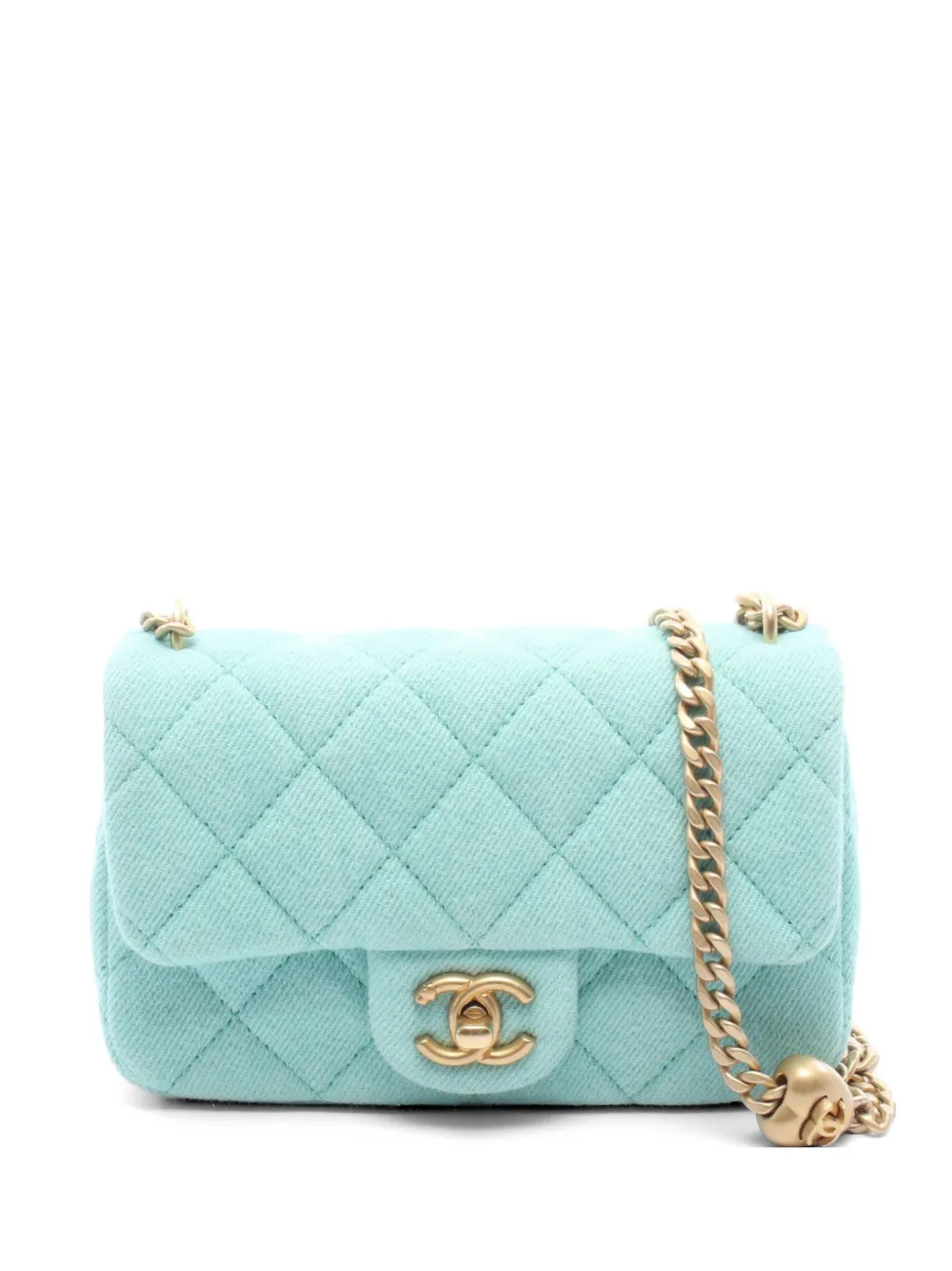 CHANEL Pre-Owned 2021s Matelassé chain shoulder bag - Verde