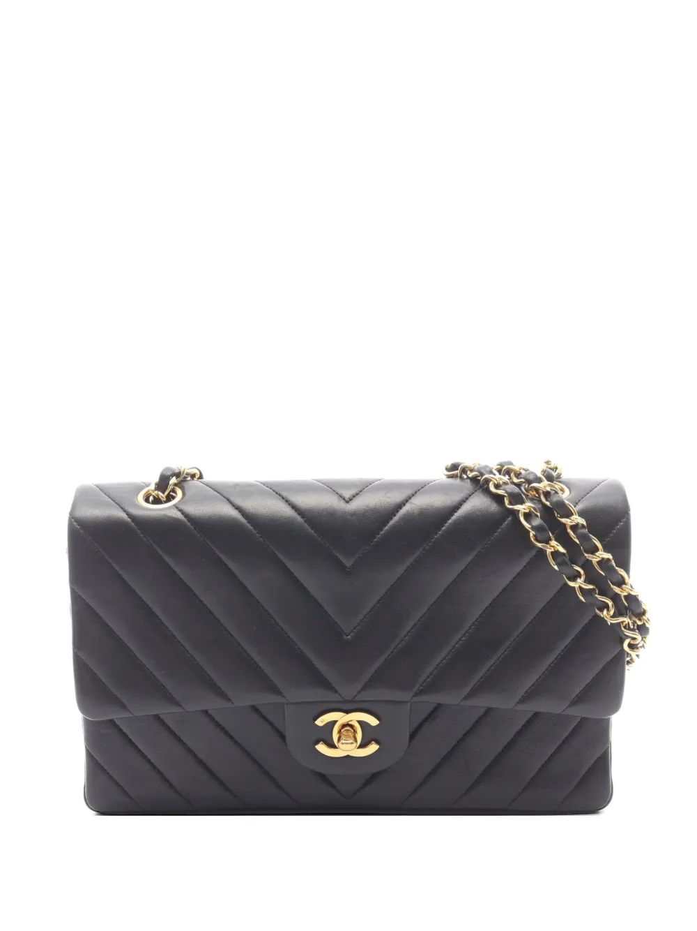 CHANEL Pre-Owned 1989-1991 Chevron quilted shoulder bag - Nero
