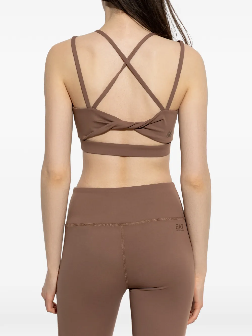 Ea7 Emporio Armani Sport-bh met gekruiste bandjes Bruin
