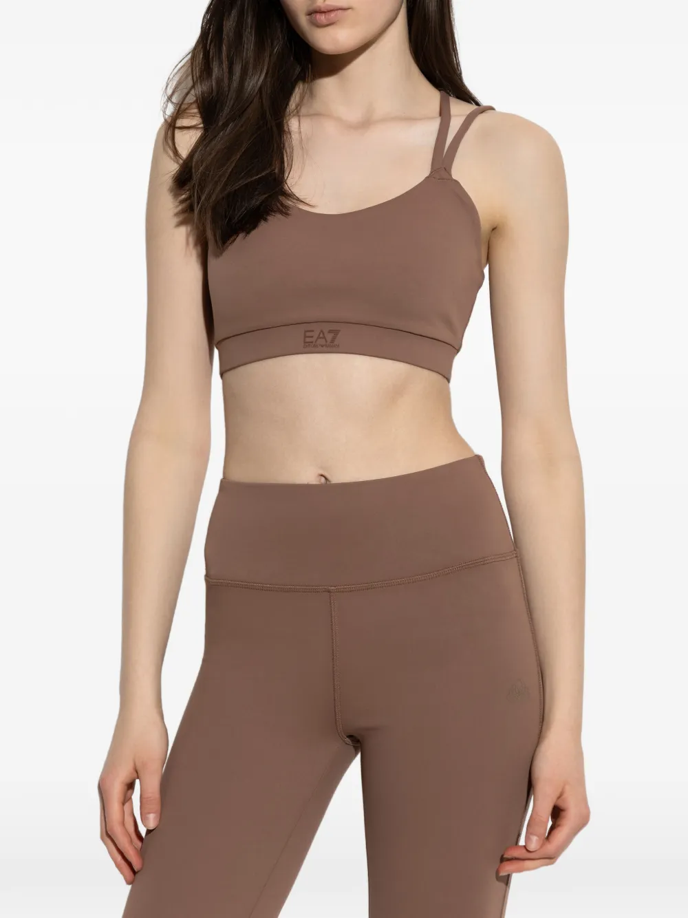 Ea7 Emporio Armani Sport-bh met gekruiste bandjes Bruin
