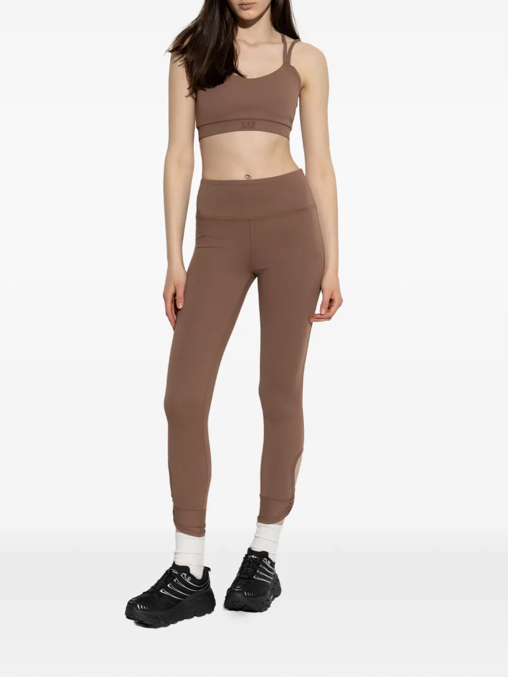 Ea7 Emporio Armani Sport-bh met gekruiste bandjes Bruin