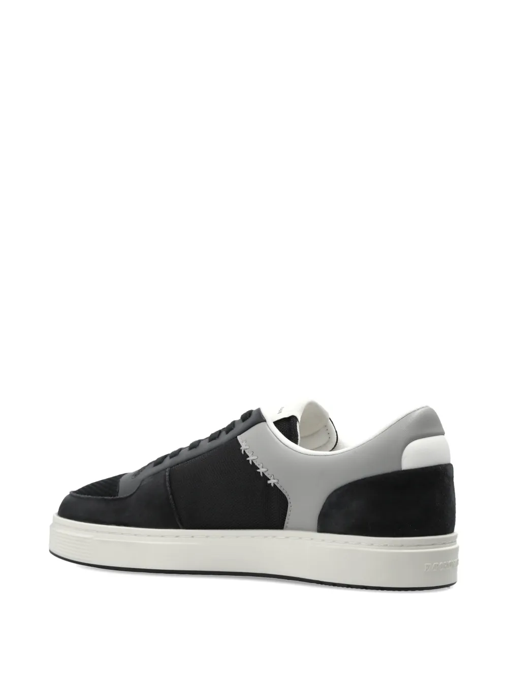 Emporio Armani mesh-panelled cross-stitch sneakers Zwart