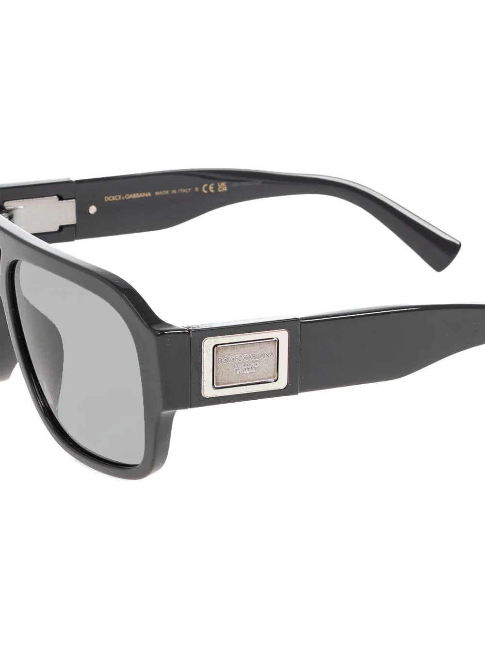 Dolce & Gabbana Eyewear DNA zonnebril met piloten montuur en logo-plakkaat Zwart