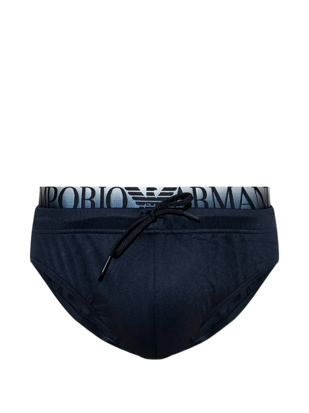 Emporio Armani logo-waistband drawstring-fastening swim briefs - Blau