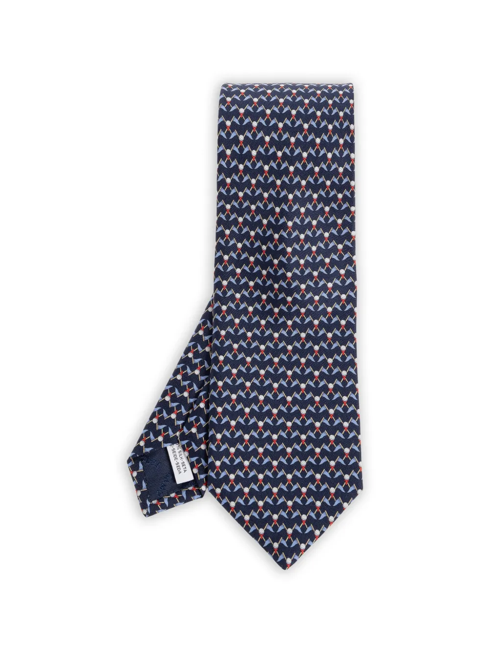 Ferragamo golf-print silk tie - Blau