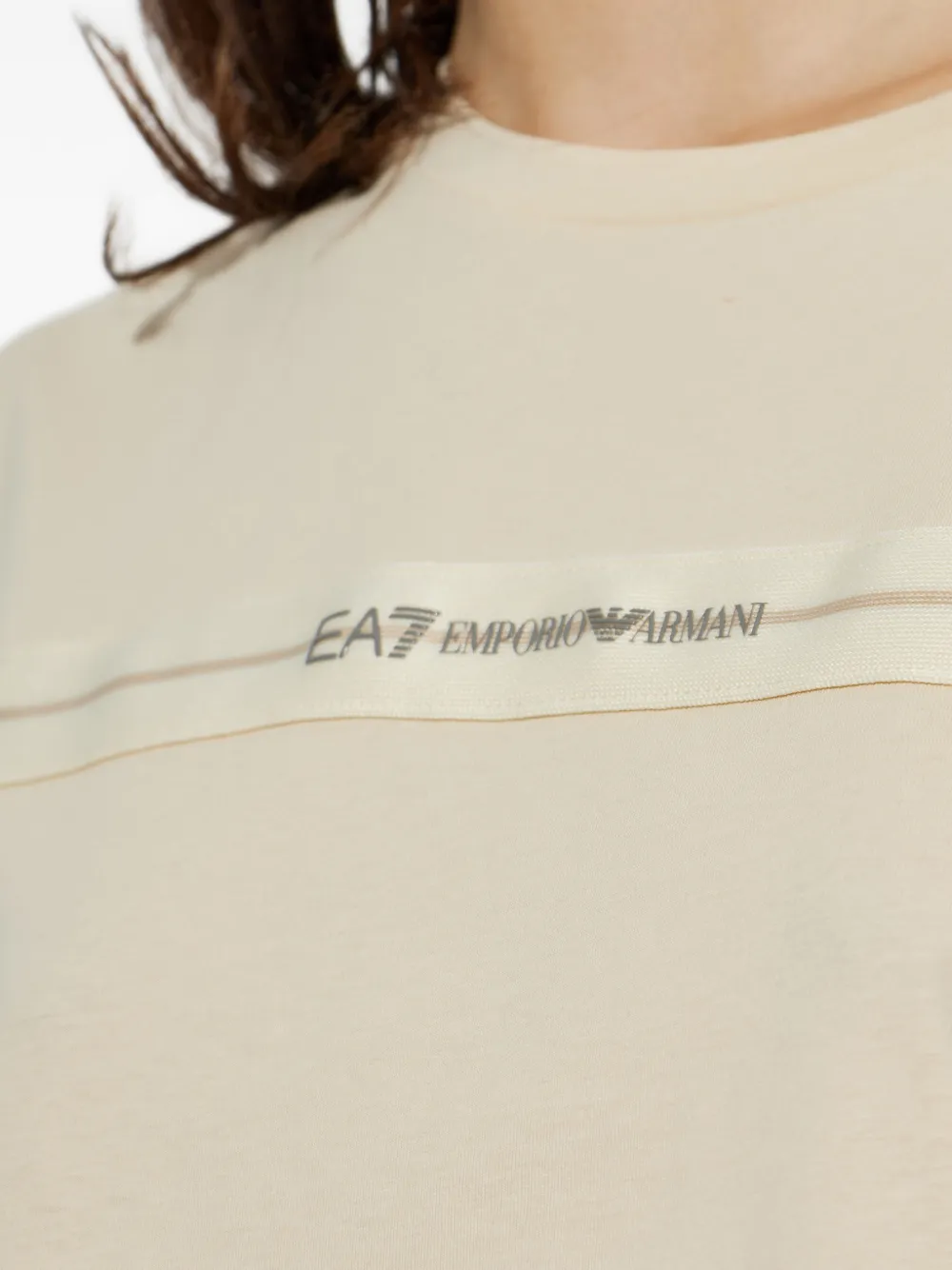 Ea7 Emporio Armani T-shirt met logo Beige