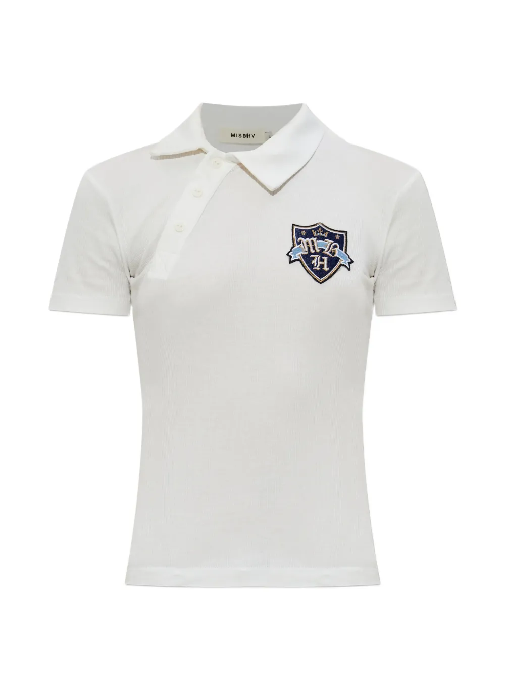 MISBHV logo-patch asymmetric-placket polo shirt - White