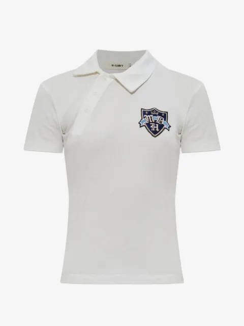 MISBHV playera tipo polo con parche del logo