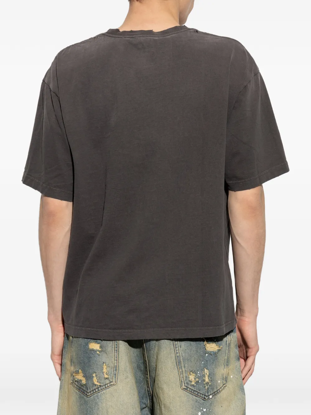 MISBHV Gerafeld T-shirt met logoprint Grijs