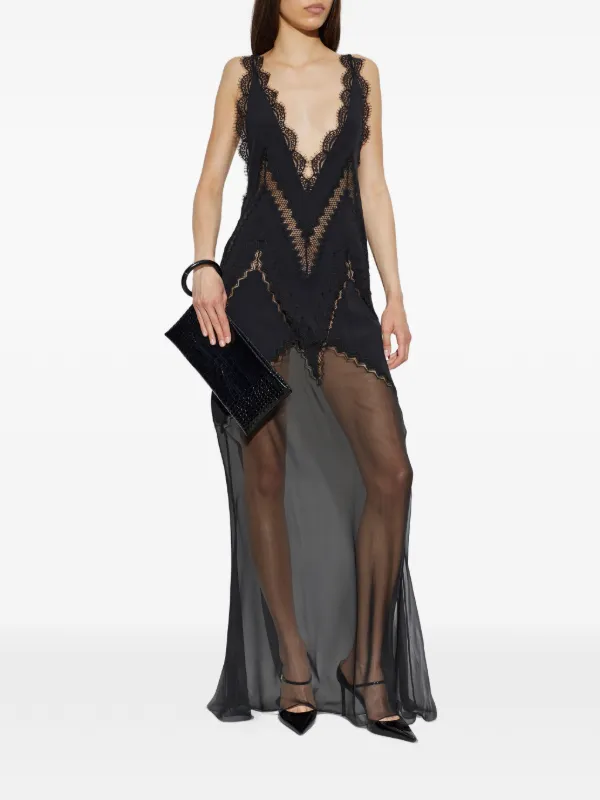 sheer panel black dress sheer black dress Sheer Panelled Long Sleeve Mini Dress in Black