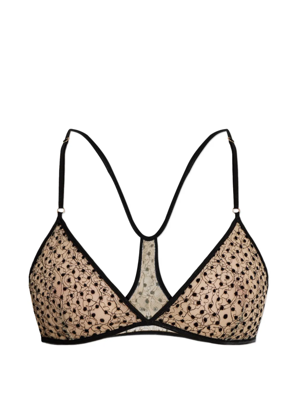 Tom Ford Polka-dot Lace-trim Bra In Brown