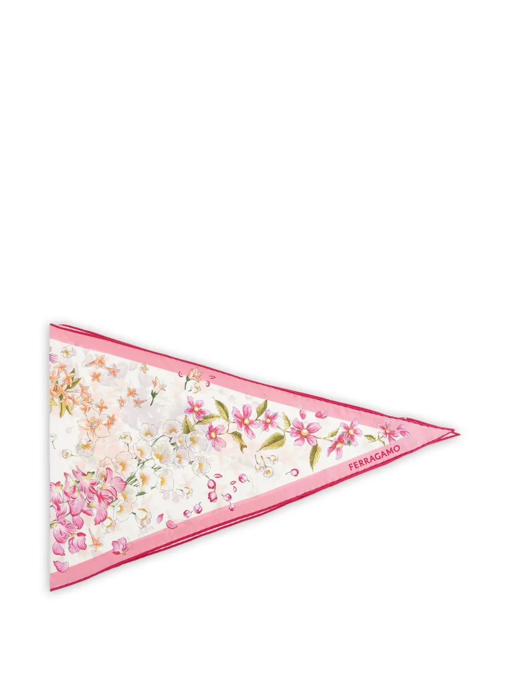 Ferragamo floral-print silk scarf - Bianco