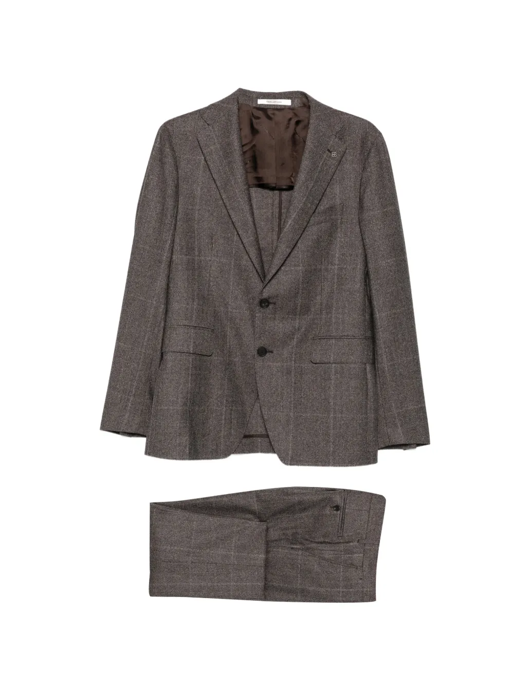 Tagliatore check-pattern wool suit - Grigio