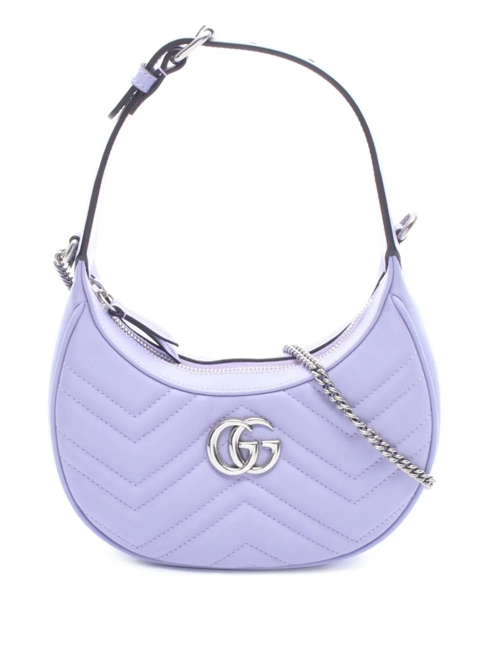 Gucci Pre-Owned 2016-2026 Mini GG Marmont Half Moon Bag satchel - Viola