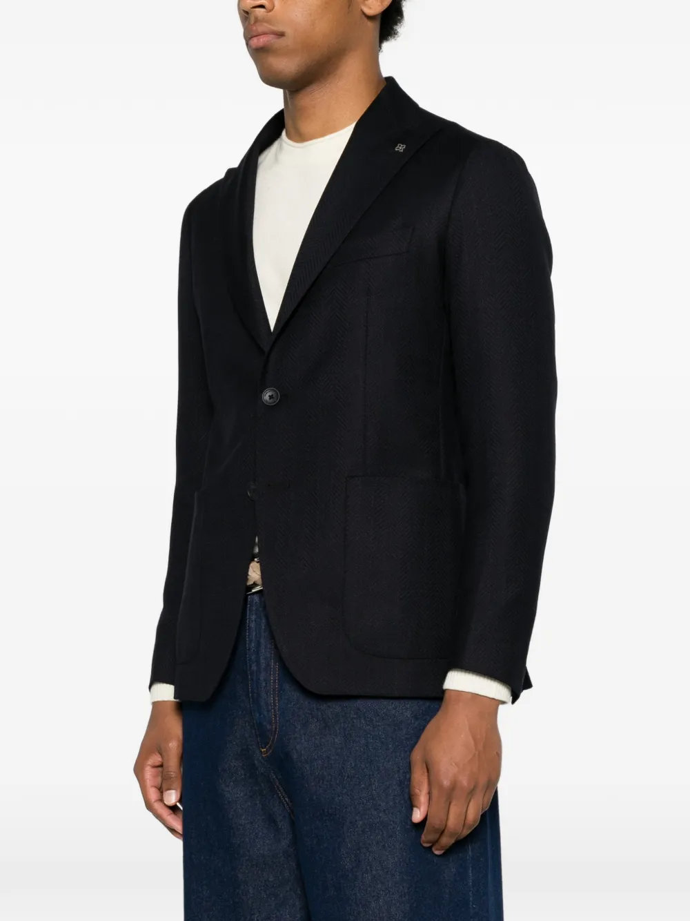 Tagliatore Blazer met visgraatpatroon Blauw