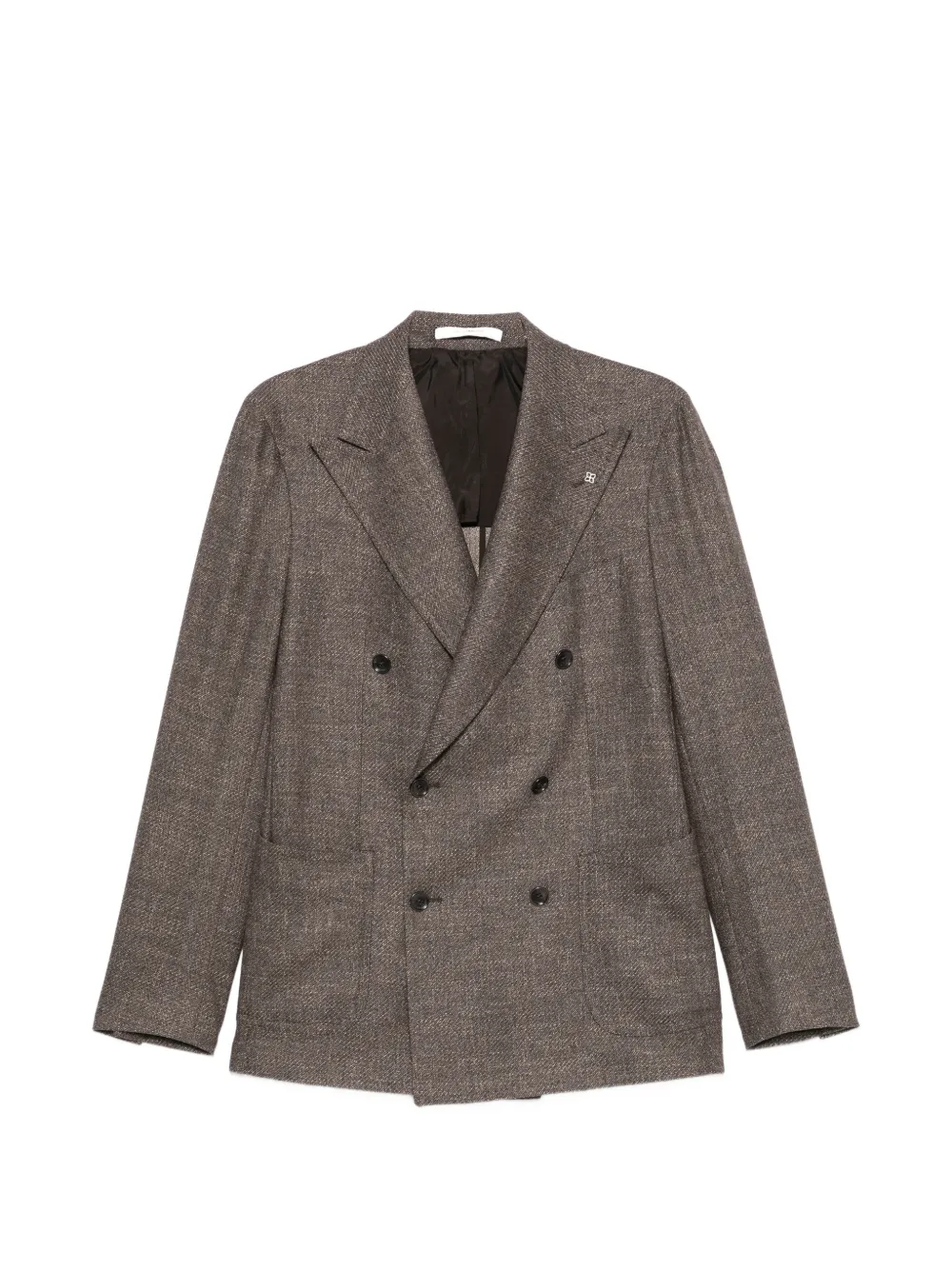Tagliatore double-breasted checked blazer - Marrone
