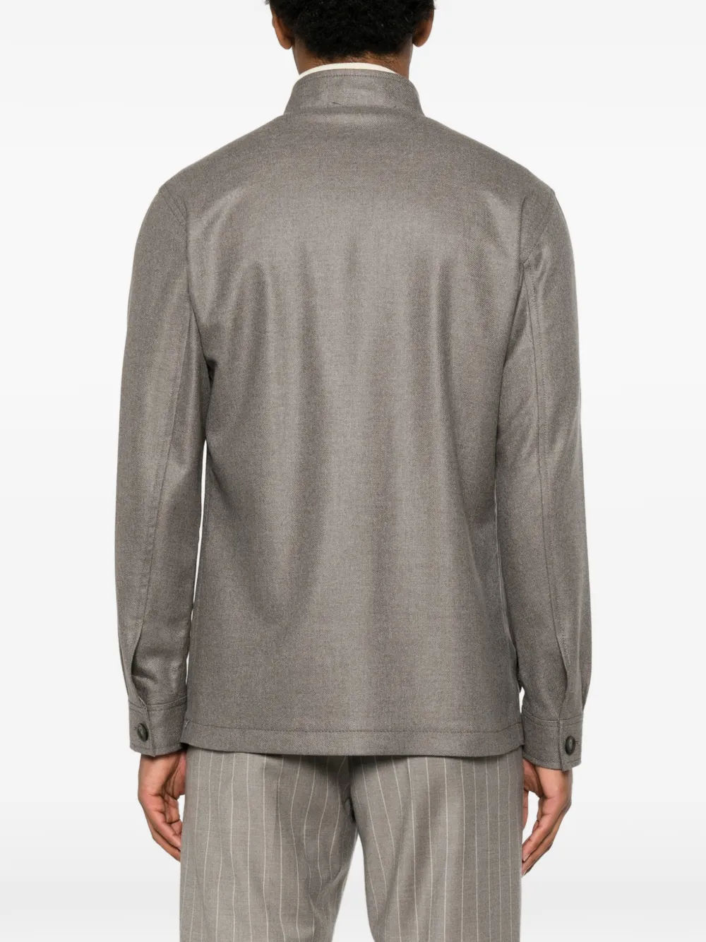 Tagliatore Klein button-up jack met opgestikte zak Grijs