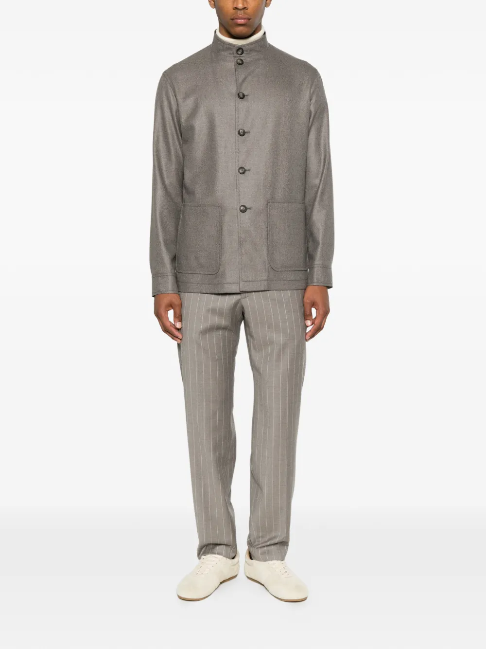 Tagliatore Klein button-up jack met opgestikte zak Grijs