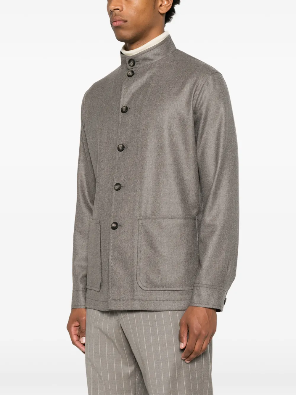 Tagliatore Klein button-up jack met opgestikte zak Grijs