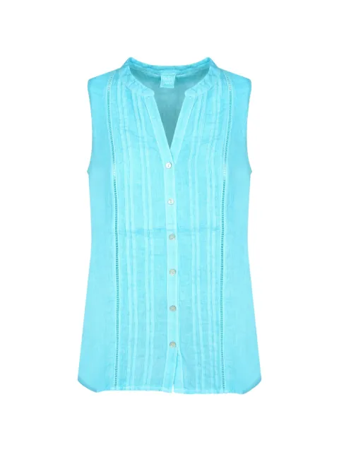 120% Lino pintuck-detail sleeveless top