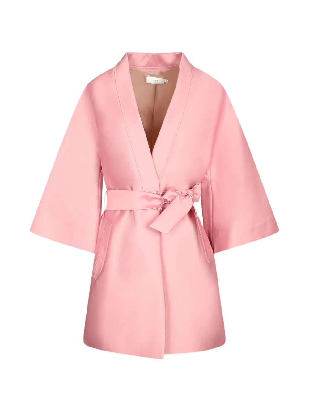 Hui Hui belted frog-fastening coat - Rosa