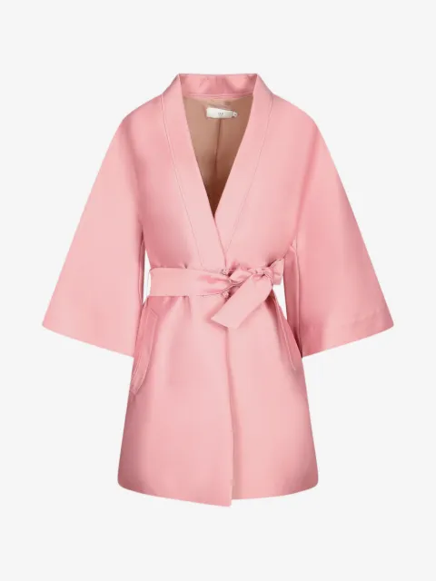 Hui Hui belted frog-fastening coat
